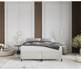 Кремаво тапицирано двойно легло с място за съхранение 180x200 cm Tate – Maison de Rêve