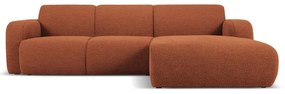 Кафяв ъглов диван от плат букле (десен ъгъл) Molino - Micadoni Home