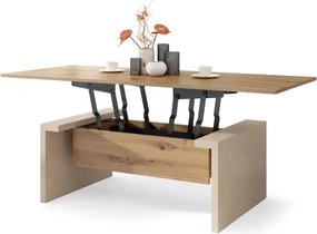 СПЕЙС Дъб Артисан/Бежов (Шампанско) - РАЗТЕГАТЕЛНА ХОЛНА МАСА С ПОВДИГАЩ МЕХАНИЗЪМ