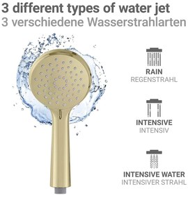 Матово златист душ комплект от неръждаема стомана 101 cm Young Line – Wenko