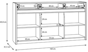 КОМОД СКУЕЪР С LED-ОСВЕТЛЕНИЕ 160/41,5/85,9 СМ