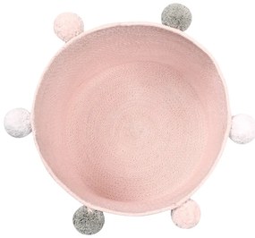 Светлорозова текстилна детска кошница за играчки ø 30x30 cm Bubbly – Lorena Canals