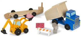 Melissa &amp; Doug - Дървени строителни превозни средства - Самосвал и товарач