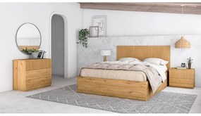 Нисък скрин с дъбов декор в естествен цвят 100x72 cm Rayana - Marckeric