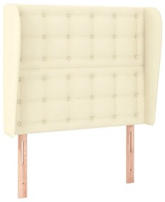 3118036 vidaXL Горна табла с уши, кремава, 93x23x118/128 см, изкуствена кожа