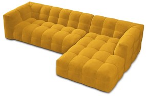 Ъглов диван от жълто кадифе , десен ъгъл Vesta - Windsor &amp; Co Sofas