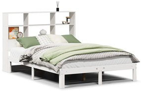 3322561 vidaXL Легло с етажерка за книги, без матрак, 120x200 см, бор масив