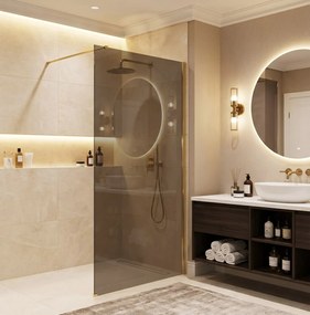 Параван за душ Rea Flexi Brown / Gold 120