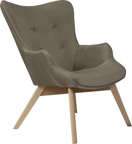 Светлокафяво кадифено кресло Niko – Ropez