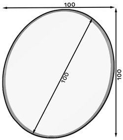 Огледало Grace-Mauro-Диаметър: 100 cm