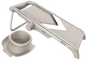 Ренде за зеленчуци Kinghoff KH 2006, Регулируема дебелина, V-образни остриета, Жулиен 5 мм, Бежов/Сив