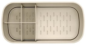 Кутия за аксесоари за баня Brabantia ReNew 1006270, Устойчива на корозия, Вътрешен разделител, Противоплъзгаща основа, Бежов