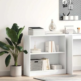 800891 vidaXL Шкаф за книги бял 80x24x75 cm Инженерна дървесина