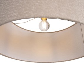 Подова лампа златиста регулируема с бежов плюшен текстилен абажур 50 см - Editor