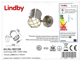 Lindby - LED Димируем аплик EBBI 1xE14/5W/230V