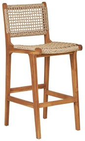 Бар стол от масивно тиково дърво в естествен цвят (височина на седалката 60 cm) Derby – House Nordic