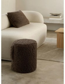 Тъмнокафява табуретка от прежда с примки от букле Teddy – Blomus