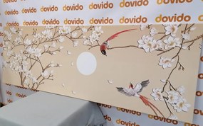 Картина на платно – Птички на клон на дърво