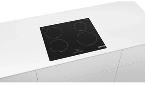 Керамичен плот за вграждане Bosch PUE611BB5E, 4600W, 4 зони, 17 степени, TouchSelect, ReStart, Индукционен, Черен