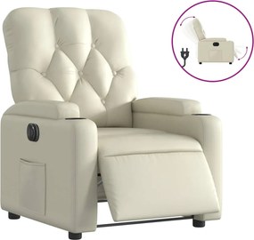 3204759 vidaXL Електрически наклоняем стол, кремав, изкуствена кожа