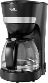 Кафемашина Oliver Voltz OV51170WN, 600W, 1.25 л, Противокапкова система, Прозрачен резервоар за вода, Черен