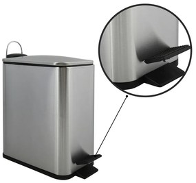 Стоманено кошче за боклук с педал в матово сребрист цвят 5 l Erik – Spirella