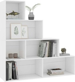 Библиотека/разделител за стая, бяла, 155x24x160 см, ПДЧ