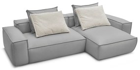 Светлосив ъглов диван от изкуствена кожа (променлив) Boheme – Bobochic Paris