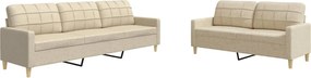 3278321 vidaXL Комплект дивани 2 части кремав текстил
