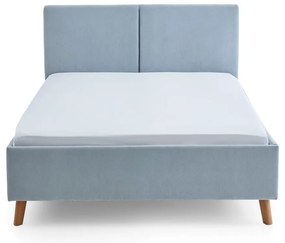 Светлосиньо двойно легло 140x200 cm тапицирано с включена подматрачна рамка Piano – Meise Möbel