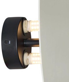 Дизайнерска стенна лампа бежова органична 32 см 2 светлини - Pulley