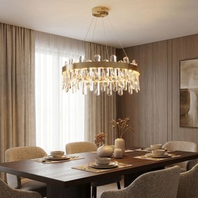 LED кристална висяща лампа SWE074-1CP 50см Brushed Gold