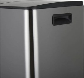 Стоманено кошче за боклук 2x20 l за рециклиране с педал в матово сребрист цвят Aliya – Spirella
