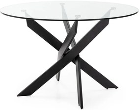 Кръгла маса за хранене със стъклен плот 120x120 cm Ruth - Marckeric
