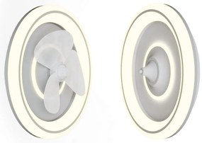 Бяло LED осветително тяло за таван с дистанционно управление и вентилатор Alan – SULION