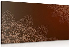 Картина на платно – Модерни елементи на Мандала в кафяви нюанси