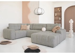 Светлокафяв разтегателен модулен ъглов диван с място за съхранение (ляв ъгъл) Lulu – Miuform