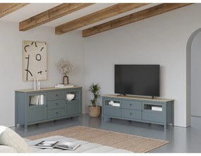 Маса за телевизор сиво-зелена от масивен бор 180x59x40 cm Misti – Marckeric