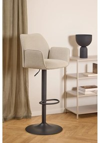 Бежов бар стол с регулируема височина/с подлакътници (височина на седалката 85 cm) Glenda – Actona