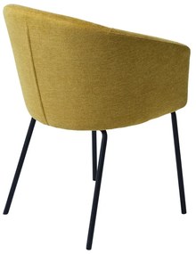 Тапициран трапезен стол с подлакътници в цвят горчица Easton – Unique Furniture
