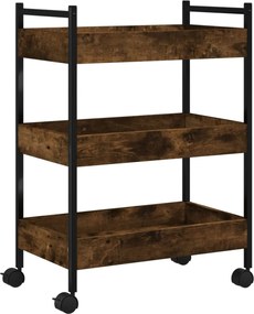 842358 vidaXL Кухненска количка, опушен дъб, 50x30x70 см, инженерно дърво