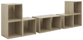 3080054 vidaXL Комплект ТВ шкафове от 6 части, дъб сонома, инженерно дърво