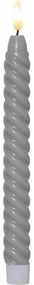 Комплект от 2 LED свещи от сив восък, височина 25 см Flamme Swirl Antique - Star Trading