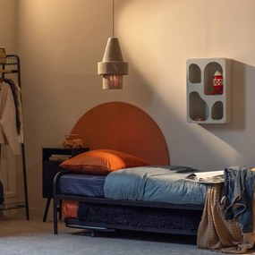 Черно метално сгъваемо единично легло 90x200 cm с включена подматрачна рамка Lucy – WOOOD