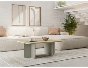 Светлозелена/естествена масичка за кафе с дъбов плот 56x100 cm Hillary – Marckeric