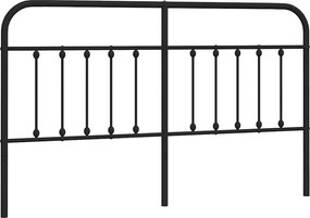 352613 vidaXL Метална резервна табла за легло, черна, 160 см