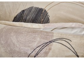 Светлокафяво единично спално бельо от микроплюш 140x200 cm Circles – My House