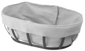Черно-сива кошница за хляб с текстилна подплата , 16 x 25 cm - Hendi