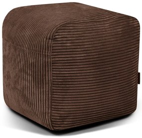 Тъмнокафяв пуф от рипсено кадифе Plus 50 Lounge – SLOWDOWN