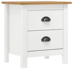 Sonata H Нощно шкафче Hill бяло 46x35x49,5 см борово дърво масив